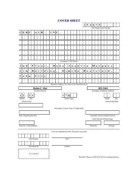 CEB SEC Form 17Q September 30, 2012 - Cebu Pacific Air