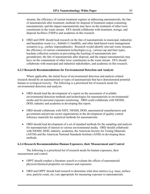 Nanotechnology White Paper - US Environmental Protection Agency