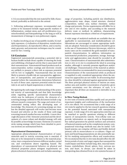 Particle and Fibre Toxicology - Nanowerk