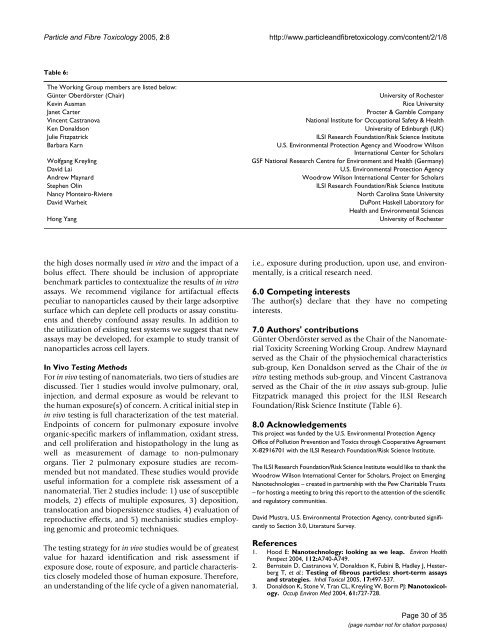 Particle and Fibre Toxicology - Nanowerk