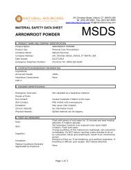 (MSDS) Arrowroot Powder - Natural Sourcing, LLC