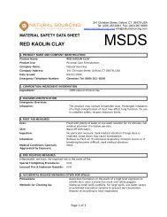 (MSDS) Kaolin Clay, Red - Natural Sourcing, LLC