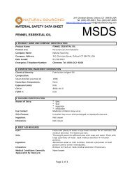 (MSDS) Essential Oil Fennel - Natural Sourcing, LLC