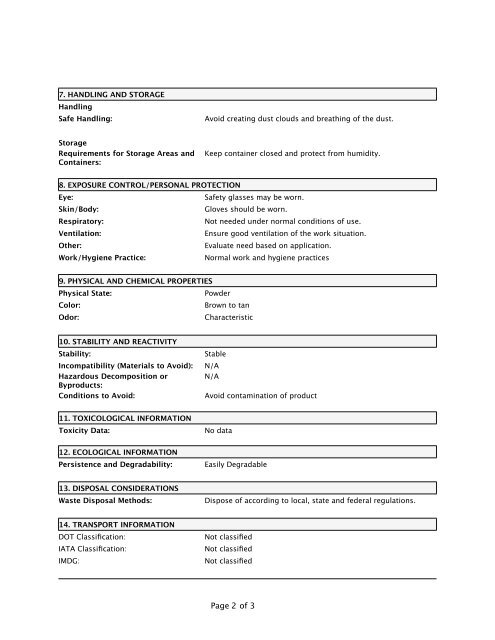 (MSDS) Marshmallow Root Powder - Natural Sourcing, LLC