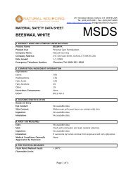 (MSDS) Beeswax, White - Natural Sourcing, LLC