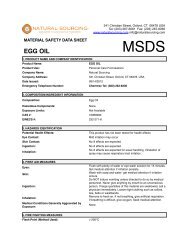 (MSDS) Egg Oil - Natural Sourcing, LLC