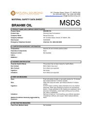 (MSDS) Brahmi Oil - Natural Sourcing, LLC