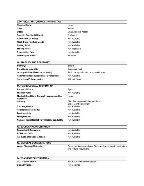 (MSDS) Brahmi Oil - Natural Sourcing, LLC