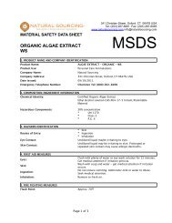 (MSDS) Organic Extract Algae WS - Natural Sourcing, LLC
