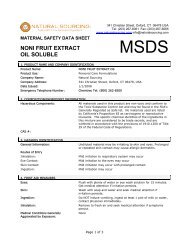 Material Safety Data Sheet - Natural Sourcing, LLC