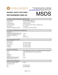 (MSDS) Red Raspberry Seed Oil - Natural Sourcing, LLC