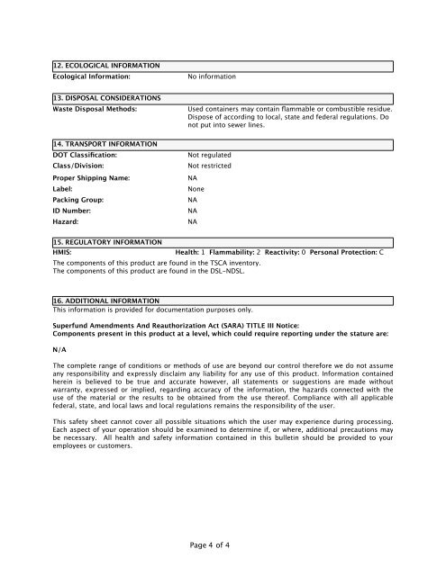 (MSDS) Fragrance Oil Jasmine - Natural Sourcing, LLC