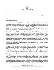 Headmaster's Letter to Parents - Poly Prep Country Day School