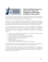 Policies Outlining Responses to Harassment, Abuse, and ...