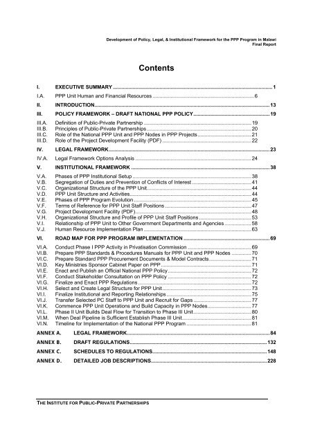 Development of Policy, Legal, and Insitutional Framework for - ppiaf