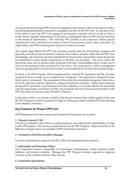 Development of Policy, Legal, and Insitutional Framework for - ppiaf