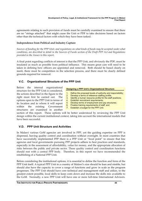 Development of Policy, Legal, and Insitutional Framework for - ppiaf