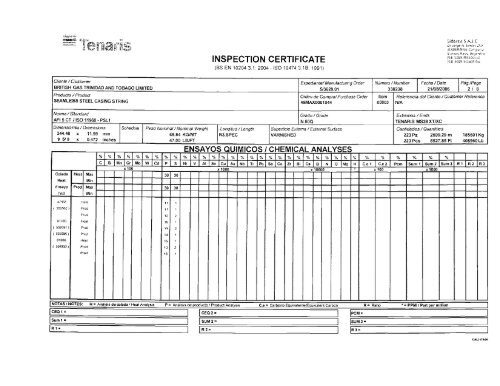 Mill Test Reports - Salvex