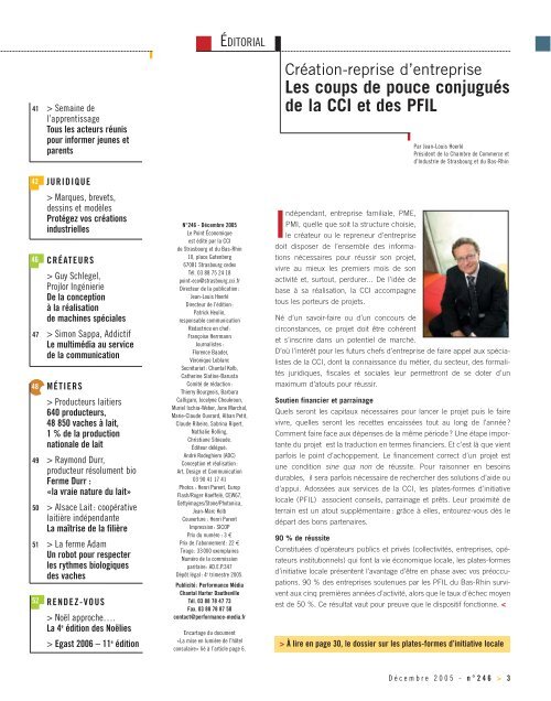 Point Eco nÂ°246 - (CCI) de Strasbourg et du Bas-Rhin