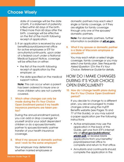 It's Your Choice 2013 - Decision Guide (ET-2128d-13) - ETF