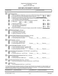 NEW EMPLOYEE BENEFIT CHECKLIST - ETF