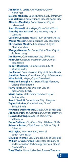 2012 Legislative Conference program - Florida League of Cities