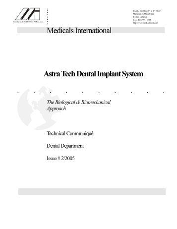 Astra Tech Dental Implant System - Medicals International