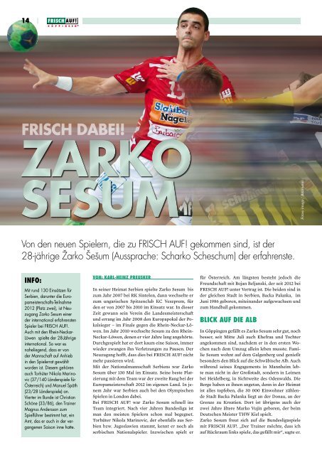 Saisonheft 2014/2015 - FRISCH AUF! Göppingen & Frisch Auf Frauen