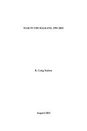 War in the Balkans, 1991-2002 - Strategic Studies Institute - U.S. Army