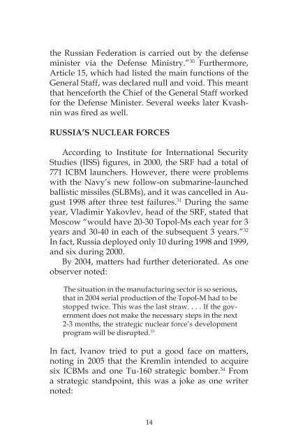 Russian Nuclear Weapons: Past, Present, and Future - Strategic ...