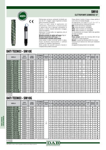 scheda tecnica - DAB Pumps S.p.a.