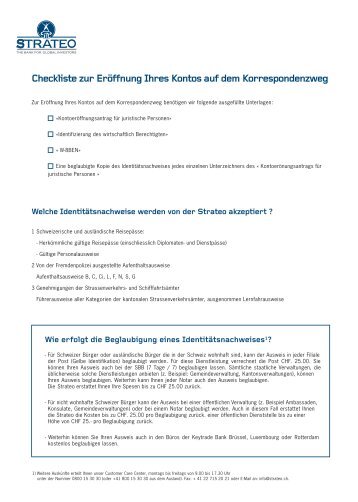 Checkliste zur Eröffnung eines Kontos PM.indd - Strateo