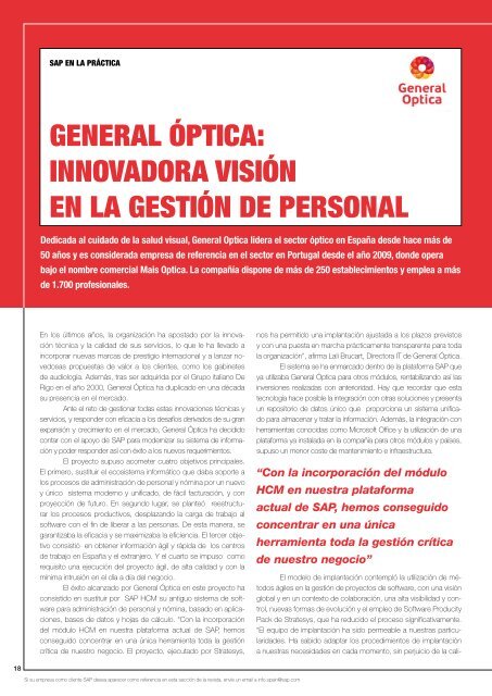 general óptica: innovadora visión en la gestión de personal - Stratesys