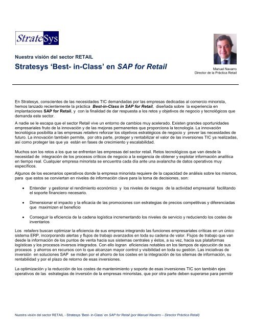 Stratesys 'Best- in-Class' en SAP for Retail