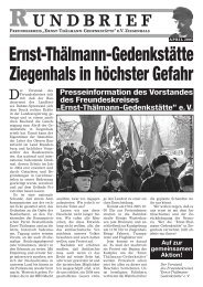 RU N D B R I E F - „Ernst-Thälmann-Gedenkstätte“ e.V., Ziegenhals