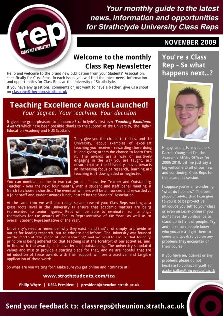 Teaching Excellence Awards Launched University Of Strathclyde