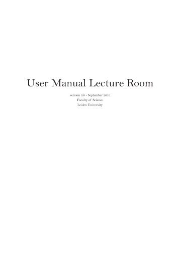 Manual Lecture Rooms.indd - Visit Media.leidenuniv.nl