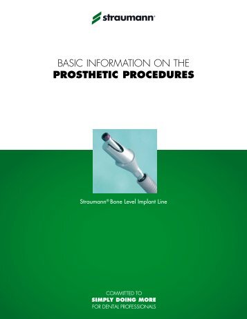 basic information on the prosthetic procedures - Straumann