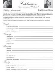 Wedding Announcement Worksheet - The Buffalo News Services