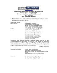 Procès-verbal de la réunion du Comité de Coordination tenue le ...