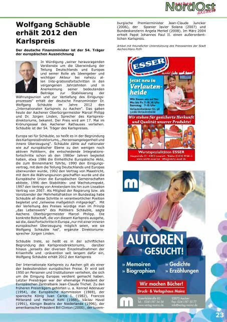 Nordost aktuell - Ausgabe 011 - Dezember 2011 - Euregio-Aktuell.EU
