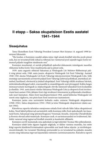 II etapp – Saksa okupatsioon Eestis aastatel 1941–1944