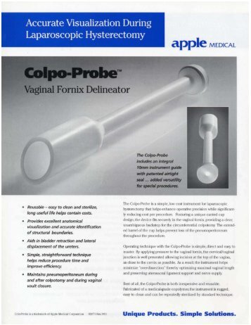 Colpo-Probe Vaginal Fornix Delineator Brochure - CooperSurgical