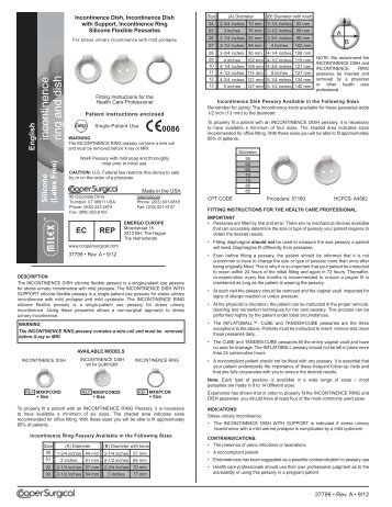 incontinence ring and dish - CooperSurgical