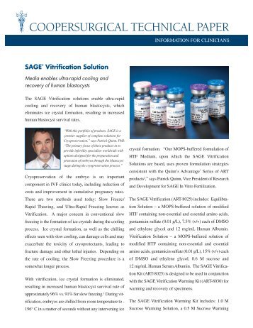Sage Vitrification Technical Paper - CooperSurgical