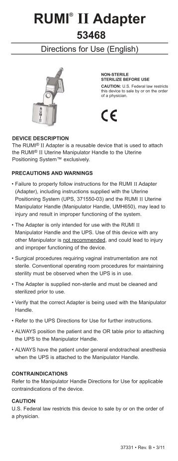 RUMIÂ® II Adapter - CooperSurgical