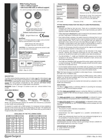 Silicone (Latex Free) English EC REP 0086 - CooperSurgical