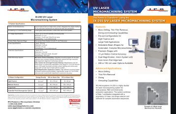 IX-255 UV Laser Micromachining System - IPG Photonics