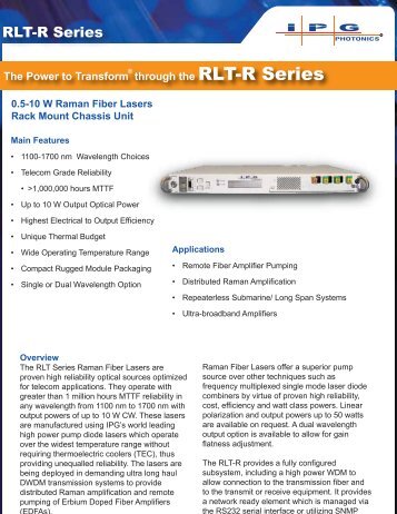 RLT-R Series Raman Laser - IPG Photonics