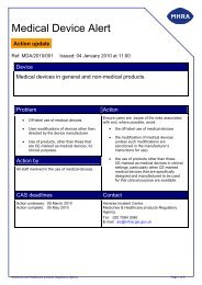 Medical Device Alert (FINAL) - Medicines and Healthcare products ...